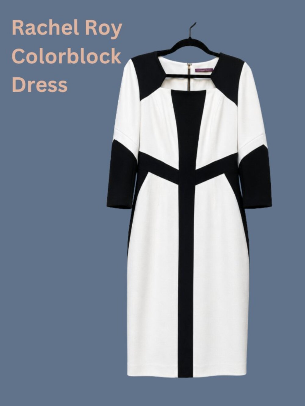 Rachel Roy Black White Colorblock Sheath Dress Size 8